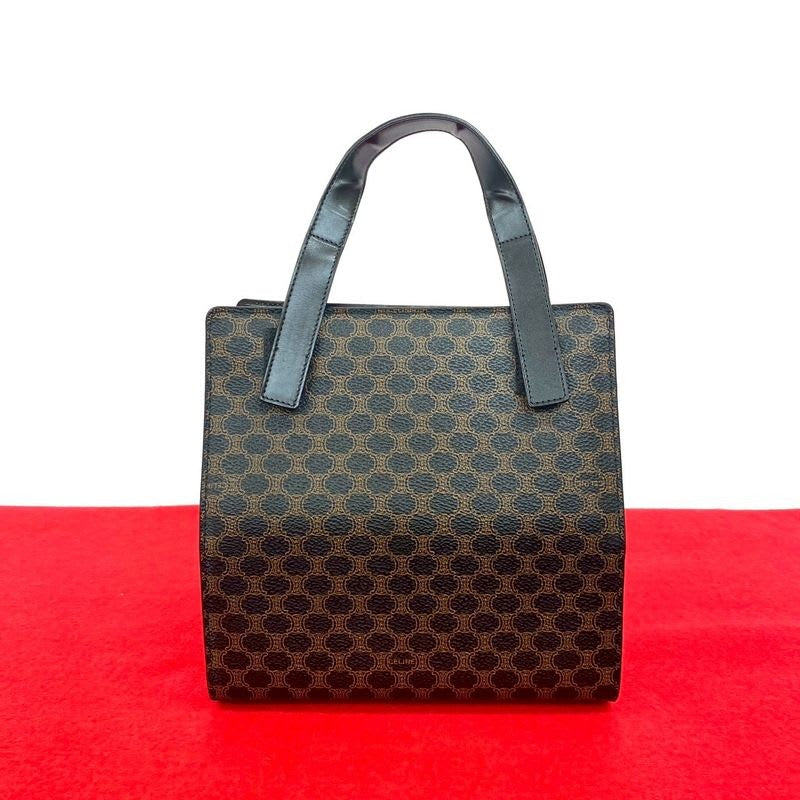Celine Vintage Macadam Blason Pattern Leather Handbag Mini Tote