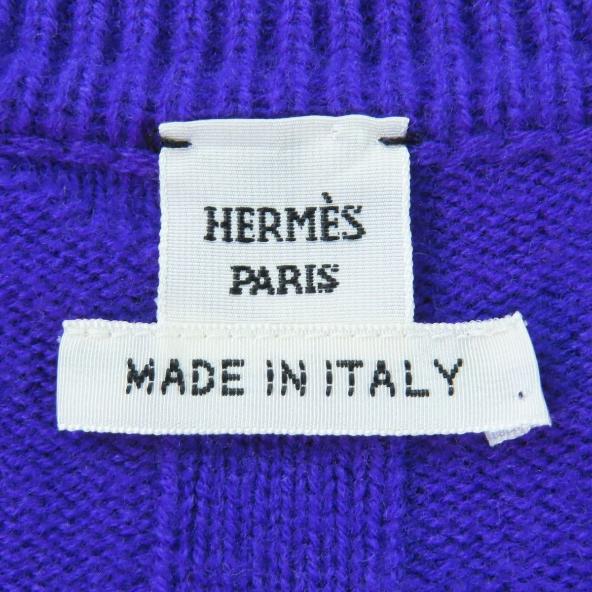 Hermes Wool Motif Long Sleeve Knit Top Purple 42 — view 5