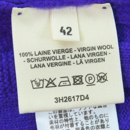 Hermes Wool Motif Long Sleeve Knit Top Purple 42 — view 6