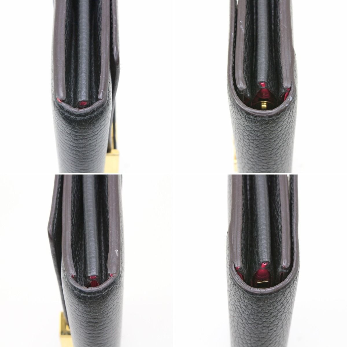 Louis Vuitton Taurillon Portefeuille Capucines Long Wallet M61248 Black