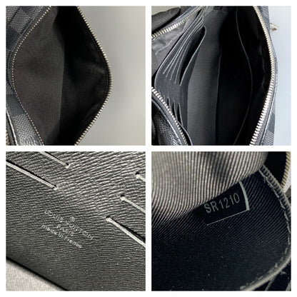 Louis Vuitton Damier Graphite Pochette Kasai Second Bag N41664 Black