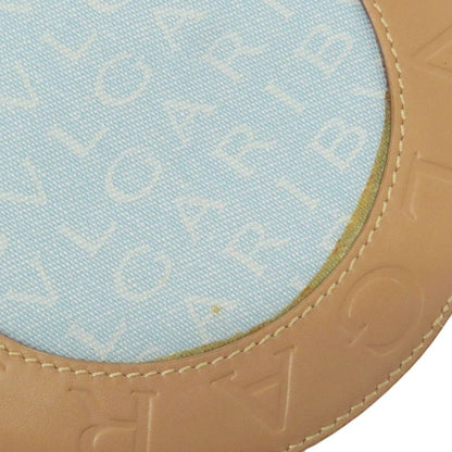 Bvlgari Bulgari Drum Bag Logomania Handbag Canvas Leather Women