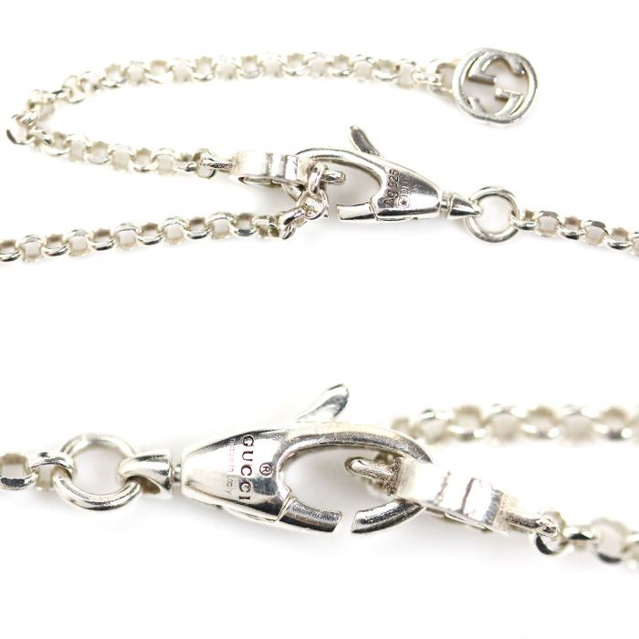 Gucci Silver 925 Double G Necklace 770724 J8400 8106 54g 39/44cm (1732in)