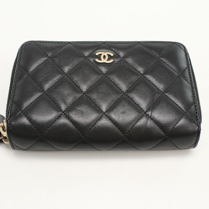 Chanel Round W Zip Wallet Long Wallet Round Zipper Lambskin 20788480 Ladies