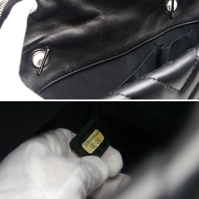 Chanel V Stitch Chain Tote Silver Hardware Tote Bag A4 Size