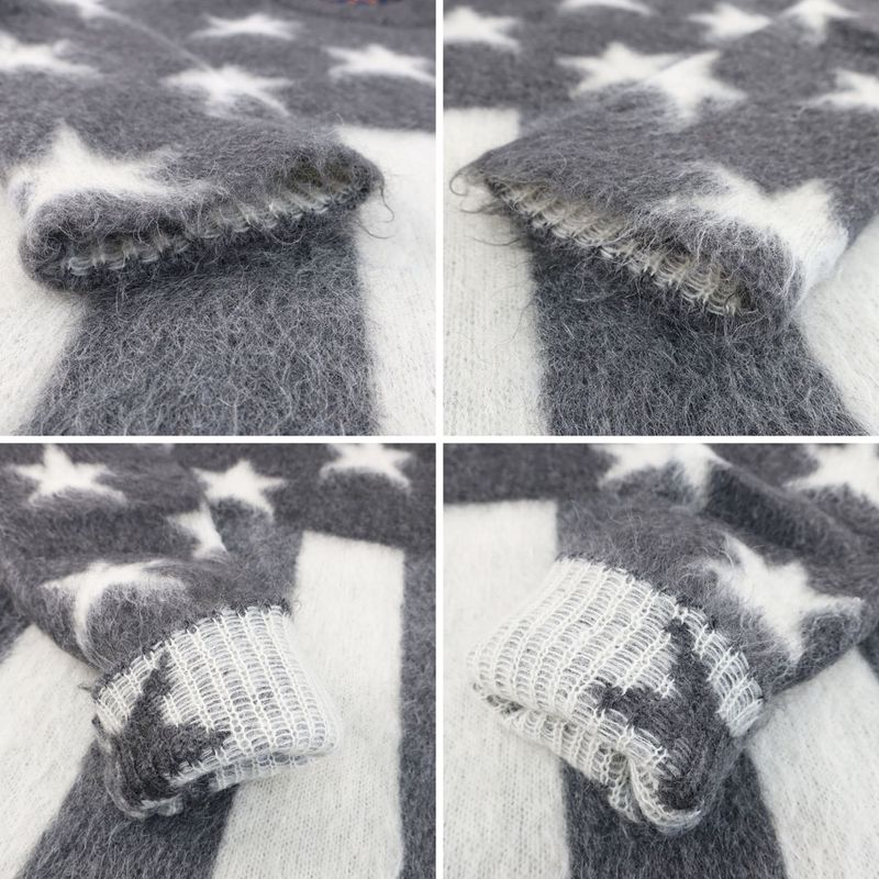 Louis Vuitton American Flag Mohair Knit Sweater - Gray X White Rm192