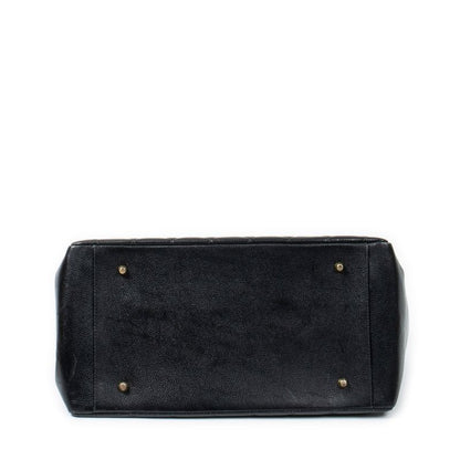 Chanel Coco Mark Chain Tote Black Matelasse Caviar Leather A