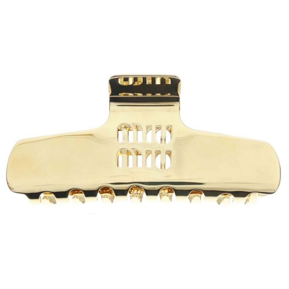 Miu Miu Logo Metal Claw Hair Clip Gold