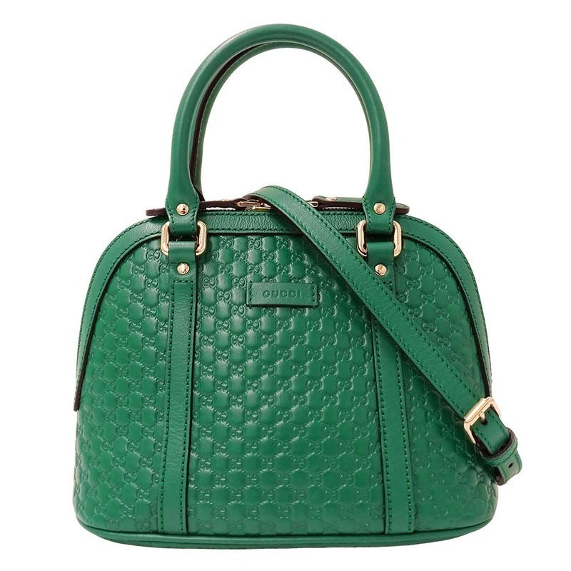 Gucci Bag Shoulder 2-Way Micro GG Guccissima Leather Green