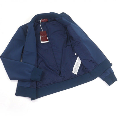 Gucci Neoprene Logo Web Stripe Zip Up Track Jacket Navy Hat — view 3