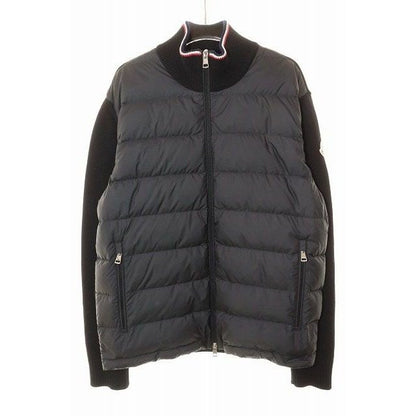 Moncler Cardigan Toricot Black L Knit Down Contrast Zip Up Jacket