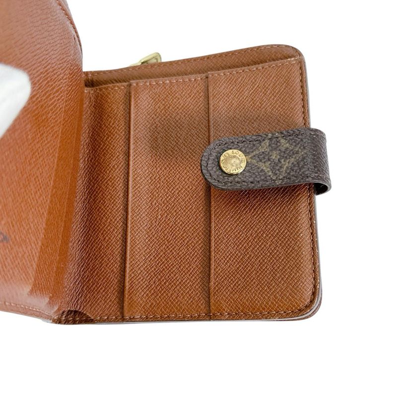 Louis Vuitton M61667 Monogram Compact Zipped Wallet With Zipper Pocket For