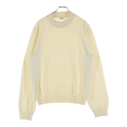 Celine Triomphe Embroidery Wool High Color Knit Sweater Ivory