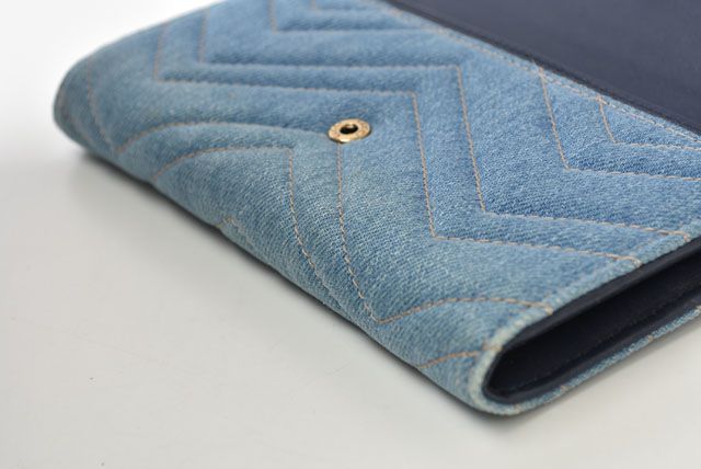 Gucci Wallet Gucci Long Continental Wallet GG Marmont GG Marmont Denim Chevron