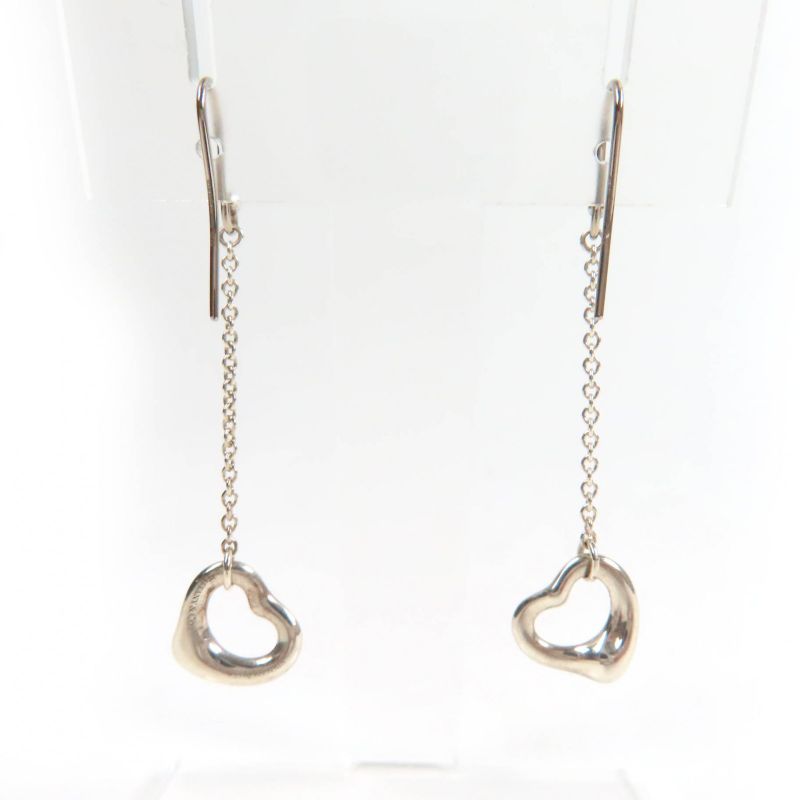 Tiffany & Co Elsa Peretti Open Heart Drop Earrings Ag925 Accessorie
