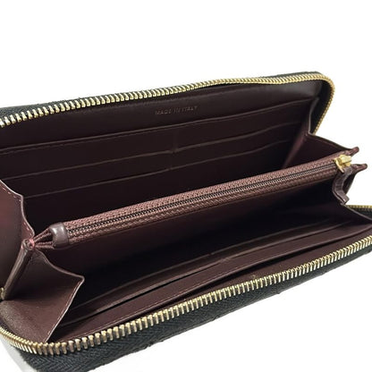 Chanel Long Wallet Matelasse Black And Gold Round Zipper/gold Hardware Lambskin