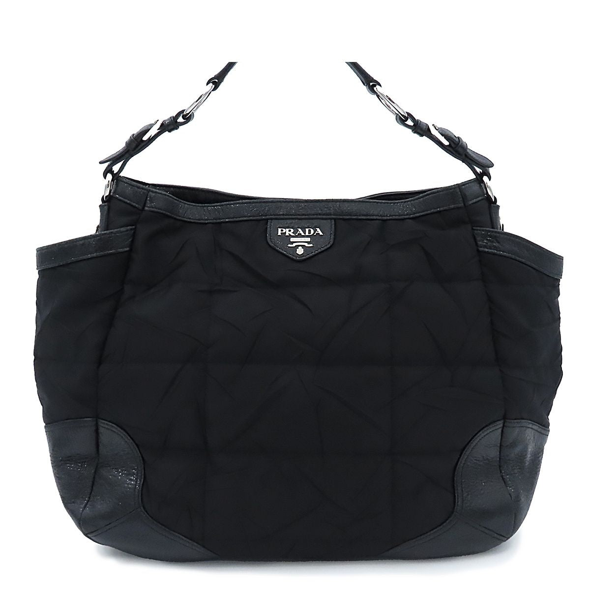 Prada Shoulder Bag Black Nylon Oneshoulder Quilted