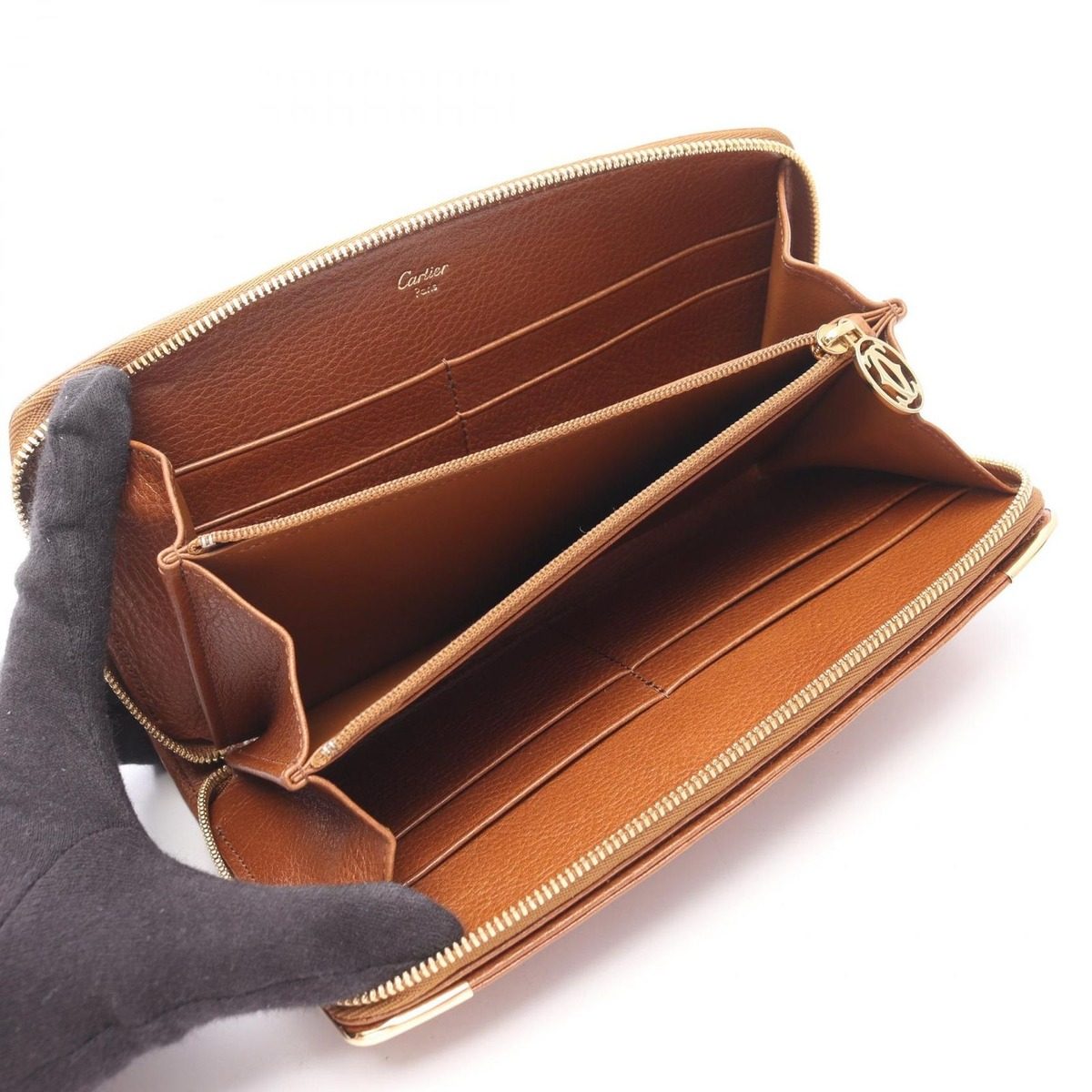 Cartier Round Wallet Marcello Brown Leather — view 3