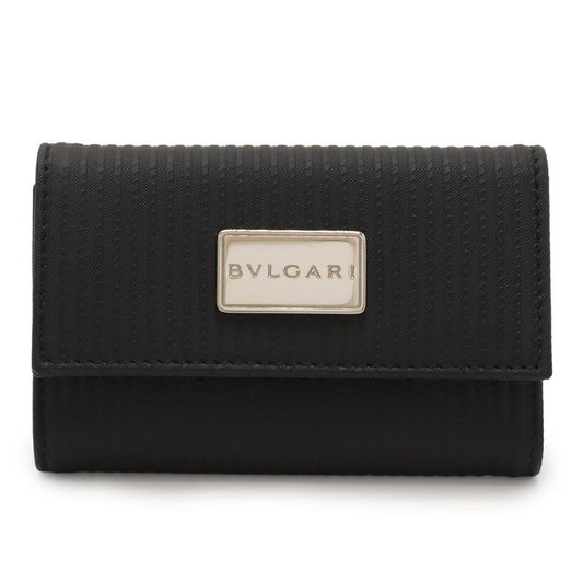 Bvlgari Mirelige 6 key Case Coated Heritage Canvas Leather Black Silver Hardware