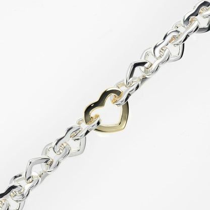 Tiffany & Co Heart Link Approx 16.3cm (6.42in) Around The Wrist 925 Silver X