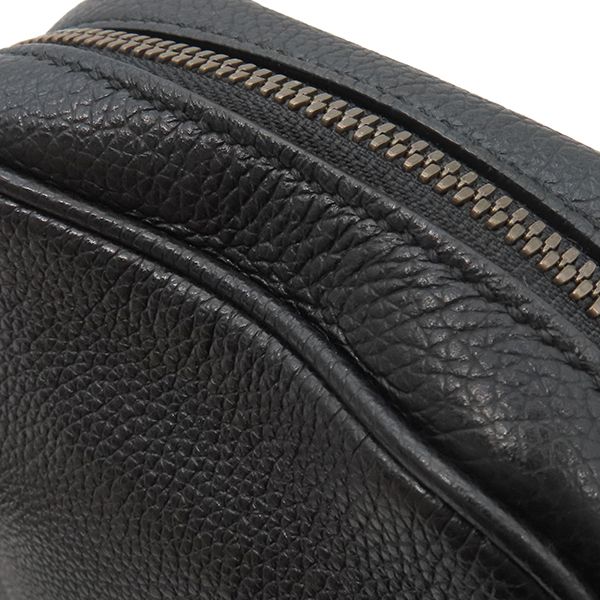 Gucci Shoulder Bag Logo Print Leather Black Gold Hardware Black Mini 574803