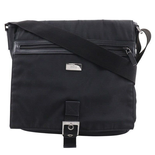 Gucci 141194 Nylon Canvas Black Unisex Shoulder Bag