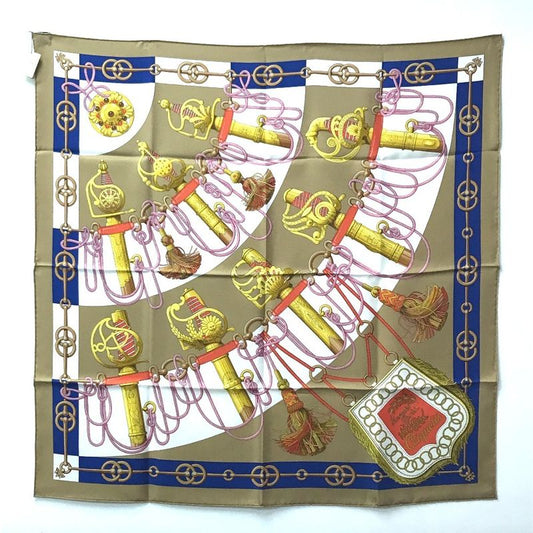 Hermes Scarf Carré 90 Carré 90 Silk Beige