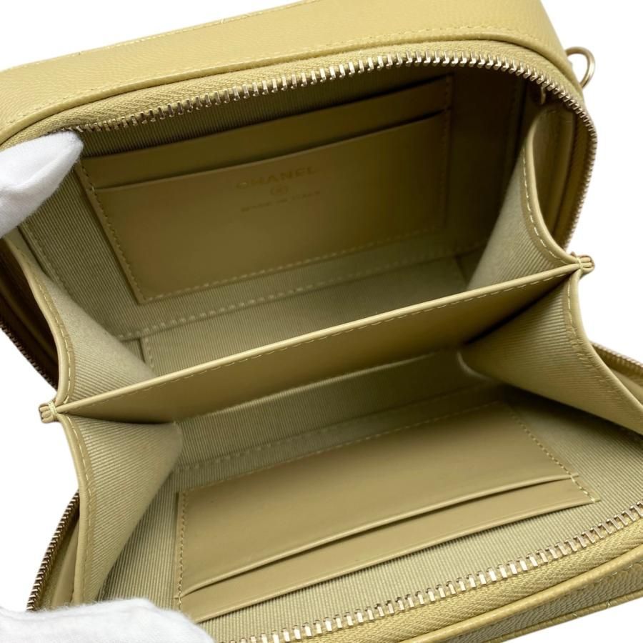 Chanel Shoulder Bag Mini Camera Bag Ap2426 Matelasse Caviar Skin Coco Mark