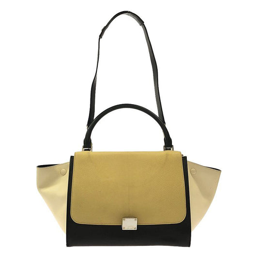 Celine | Phoebe Period 2way Shoulder Leather Trapeze Hand Tote Bag | Yellow