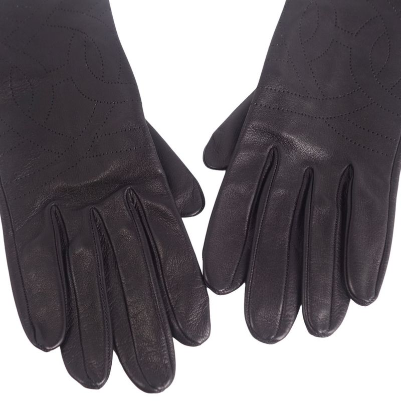 Hermes Gloves H Logo Lamb Leather Women