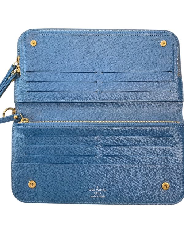 2543 Louis Vuitton Long Wallet Portefeuille Antholite Monogram Petrol Blue