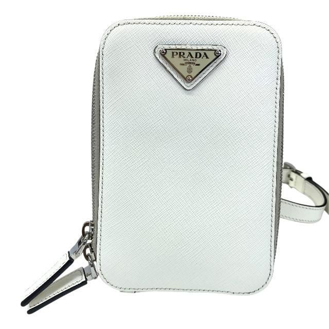 Prada 2vz039 Shoulder Bag Body Bag Mini Bag Triangle Logo Leather White