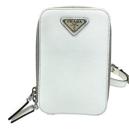 Prada 2vz039 Shoulder Bag Body Bag Mini Bag Triangle Logo Leather White