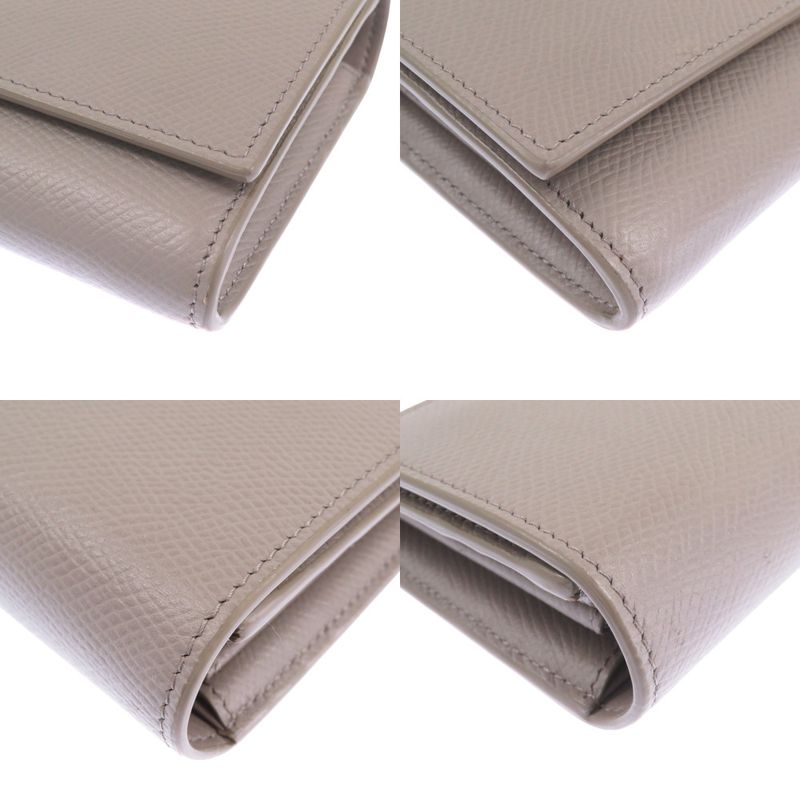 Celine Large Flap Wallet Leather Gray Long Wallet 0123 Celine