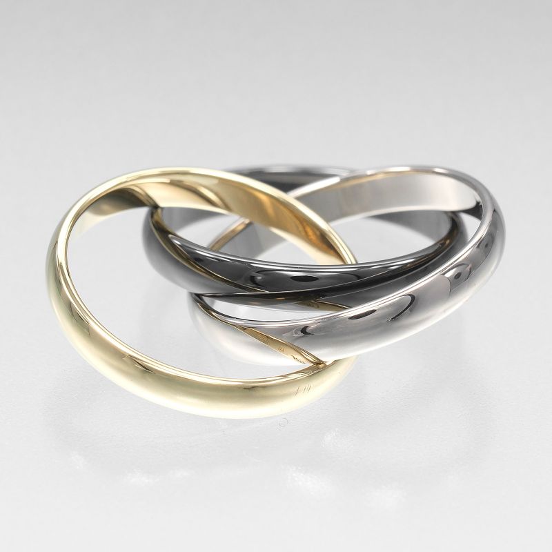 Cartier Trinity 2.8mm (0.11in) Band 18K Yellow Gold X 18K White Gold X Ceramic
