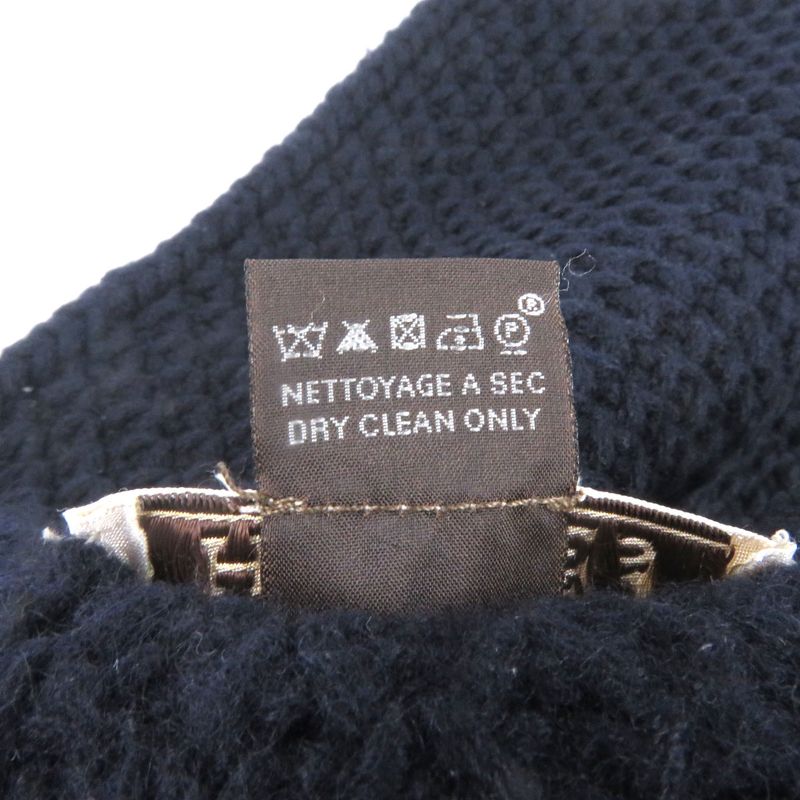 Hermes 100% Cashmere Cable-knit Knit Scarf Snood Winter Wear Dark