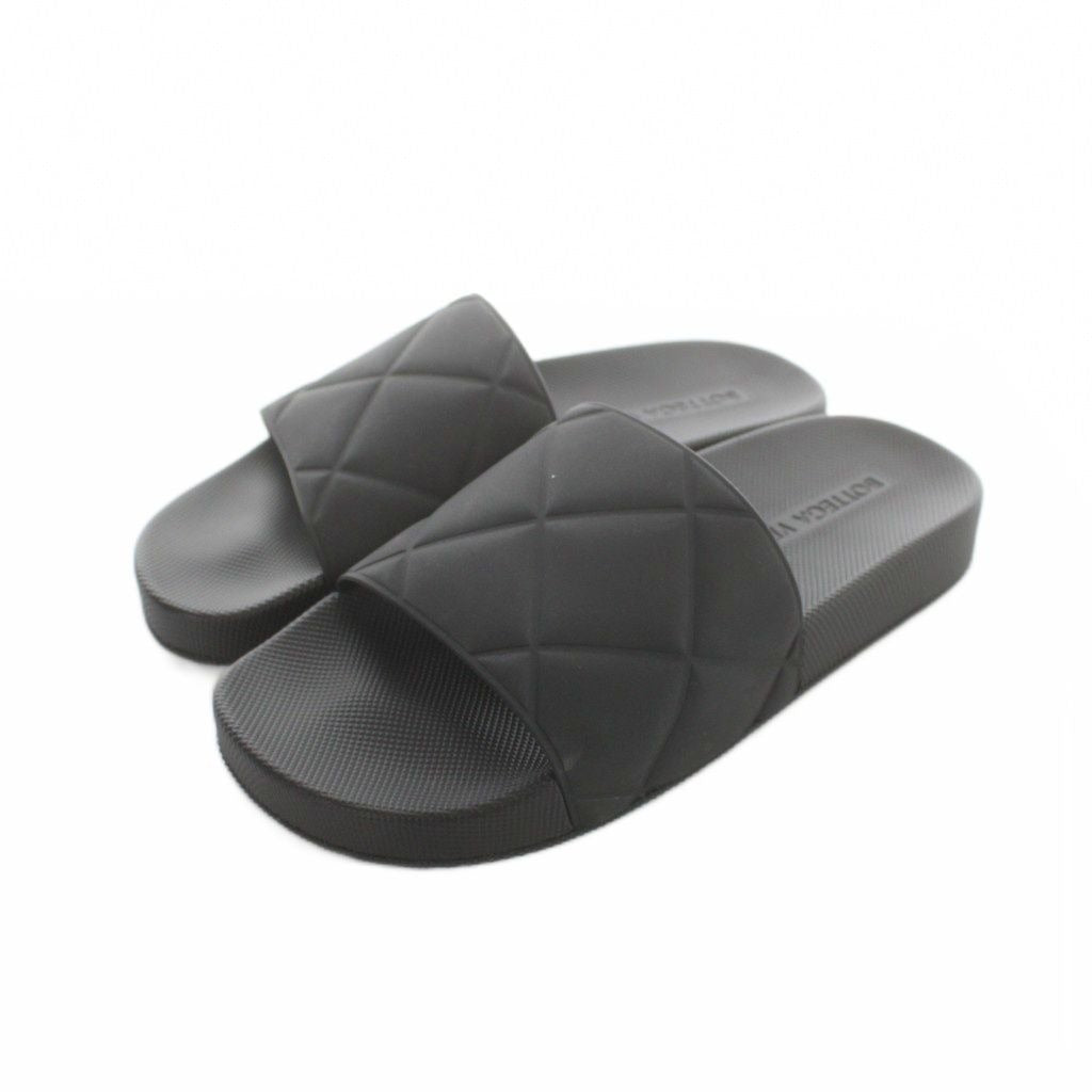 Bottega Veneta Sandals Flat Intrecciato Platform Logo Slide 37 Black