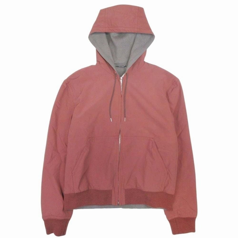 Hermes Nylon Hoodie Outer Hooded Cashmere Lining 50 Brown