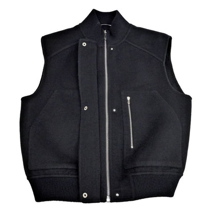 Hermes Gilet Bomba-style Vest Double Face Black 38 Size Cashmere