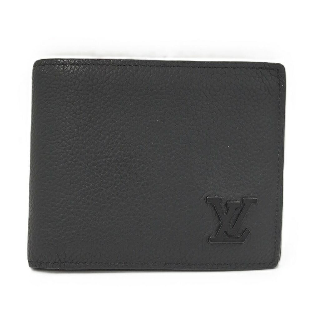 Louis Vuitton LV Aerogram Portefeuille Marco Bifold Wallet Leather Black