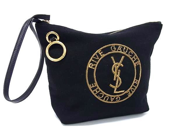 Yvessaint Laurent Yves Saint Laurent Rive Gauche Wool And Leather One Handle