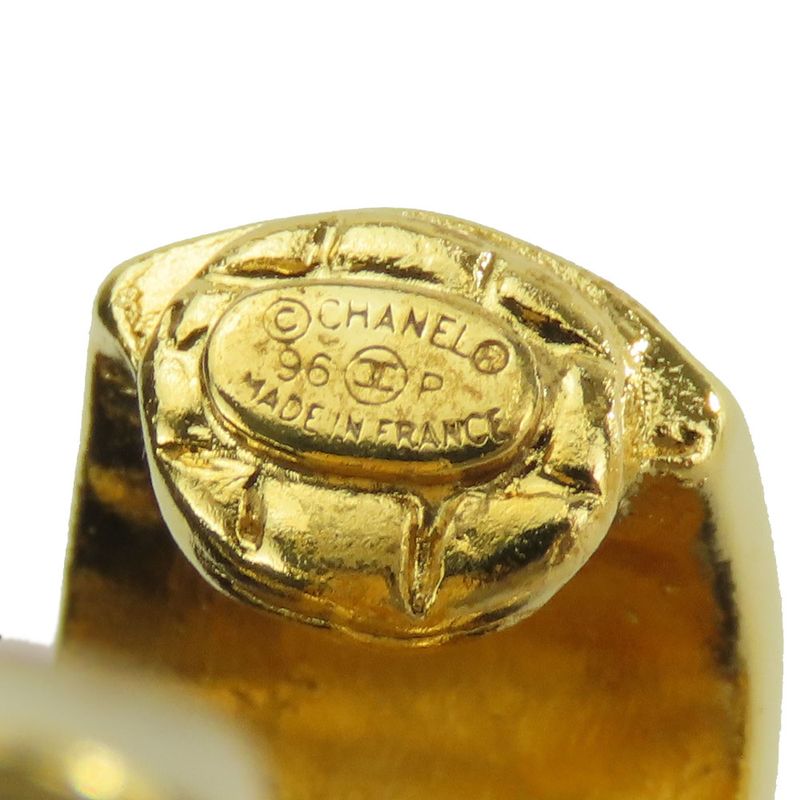 Chanel Earrings Coco Mark Metal Gold Plated Hoop Accessories Ladies Women Chanel