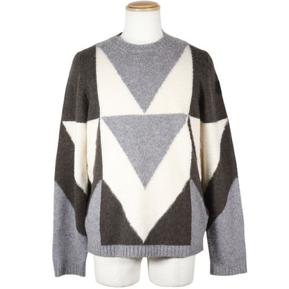 Moncler Aglione Tricot Girocollo Wool Gray Sweater