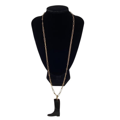 Hermeshermes Cavalier Necklace Brand Chain Jewelry Brown Ladies