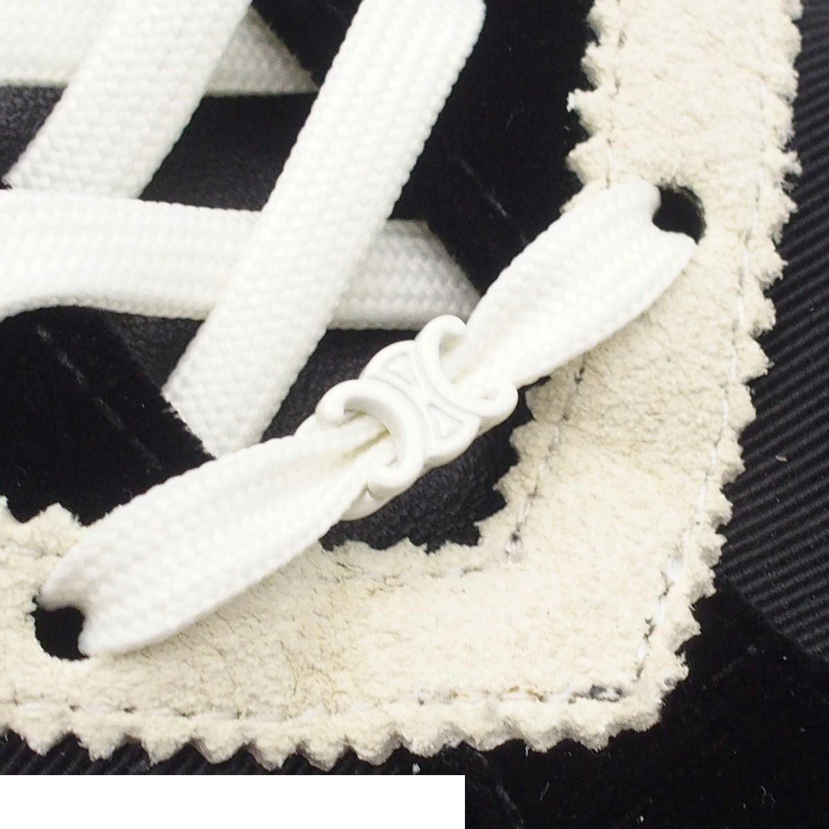 Celine Flat Sneakers Black Velvet Suede Grosgrain Shoes — view 7