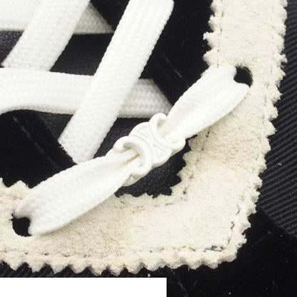 Celine Flat Sneakers Black Velvet Suede Grosgrain Shoes — view 7