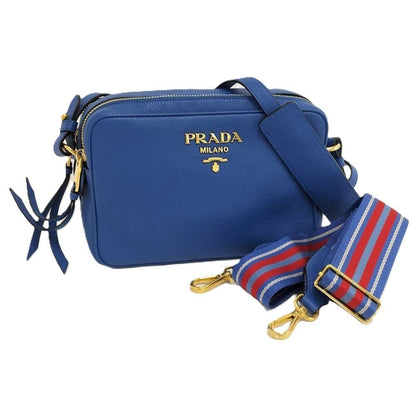 Prada Witteno Dino Azuro Shoulder Bag Leather Blue