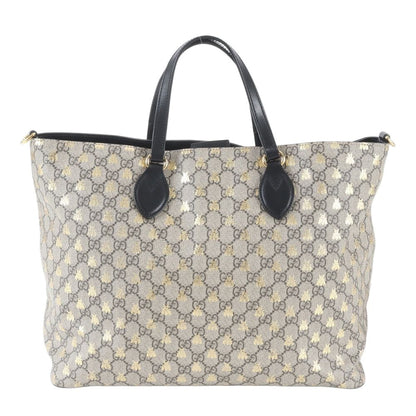 Gucci GG Supreme Bee Leather Tote Shoulder Hand