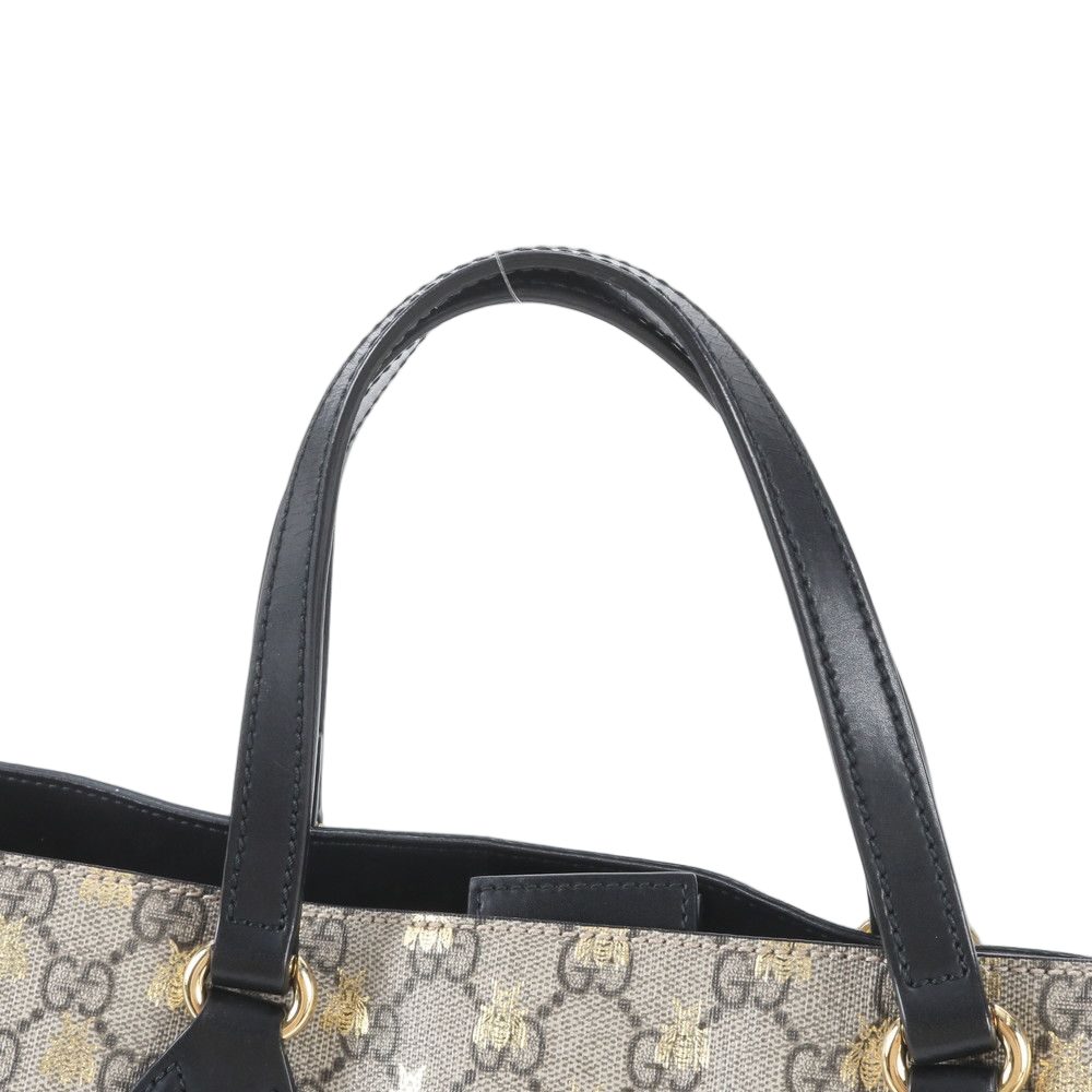 Gucci GG Supreme Bee Leather Tote Shoulder Hand — view 2