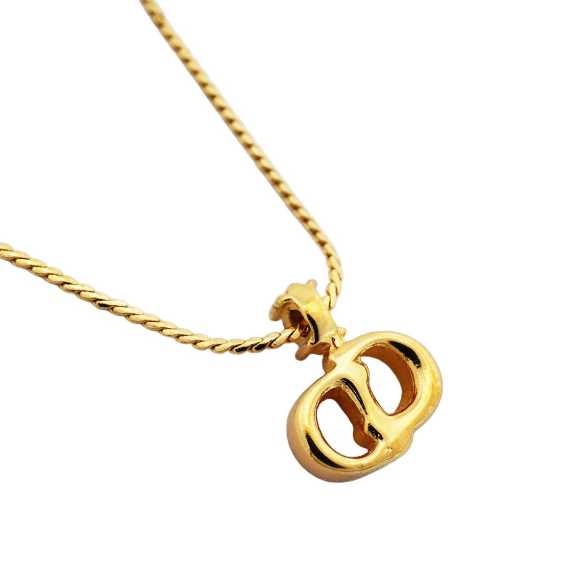 Dior Necklace CD Logo Gold Plated Rhinestone — view 2